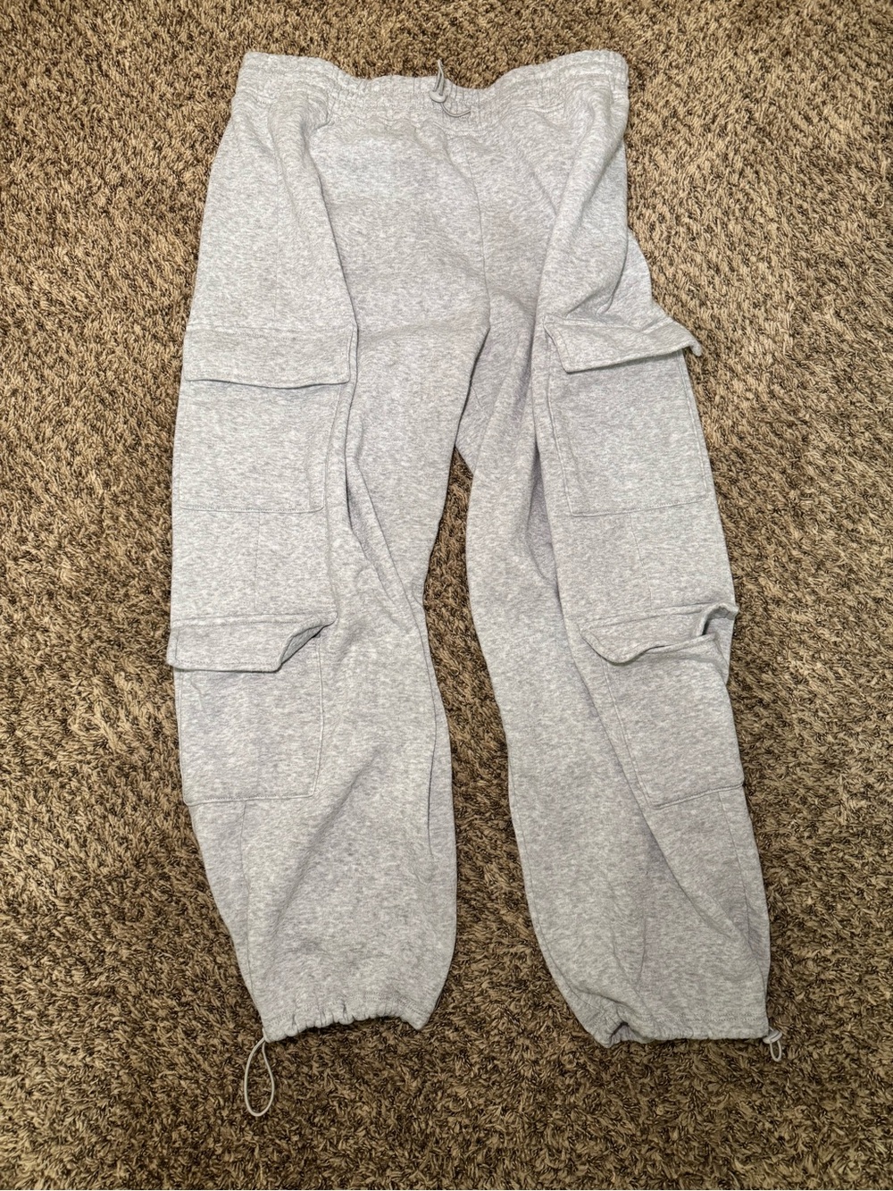 Women’s Gray Cargo Sweatpants - Lightweight Comfort